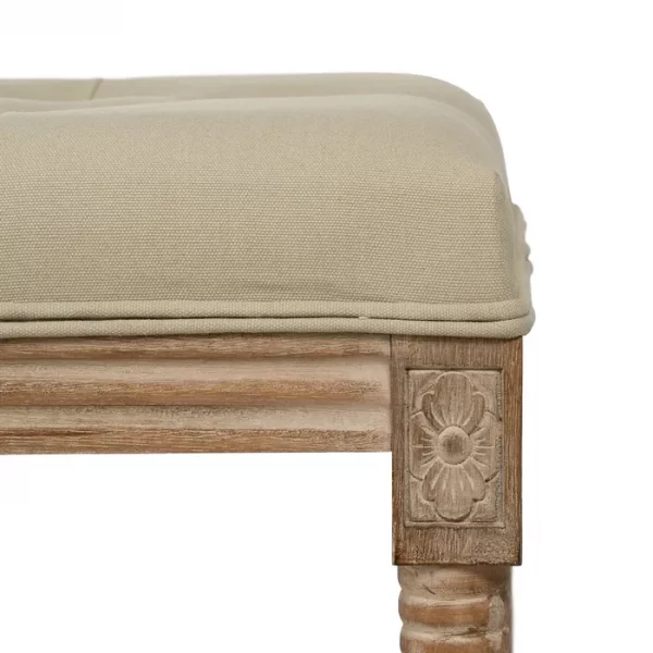 BANQUETA NATURAL-BEIGE TEJIDO-MADERA 122 X 41 X 46 CM - Imagen 5