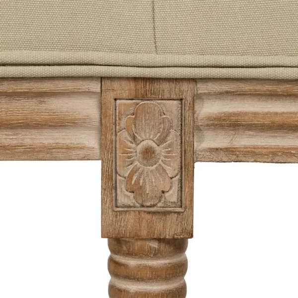 BANQUETA NATURAL-BEIGE TEJIDO-MADERA 122 X 41 X 46 CM - Imagen 6