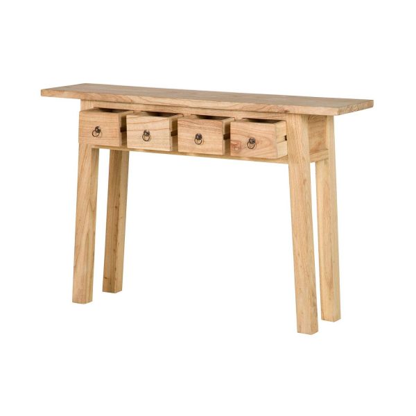 CONSOLA MADERA MINDI NATURAL 4 CAJONES 120x30x80CM - Imagen 2