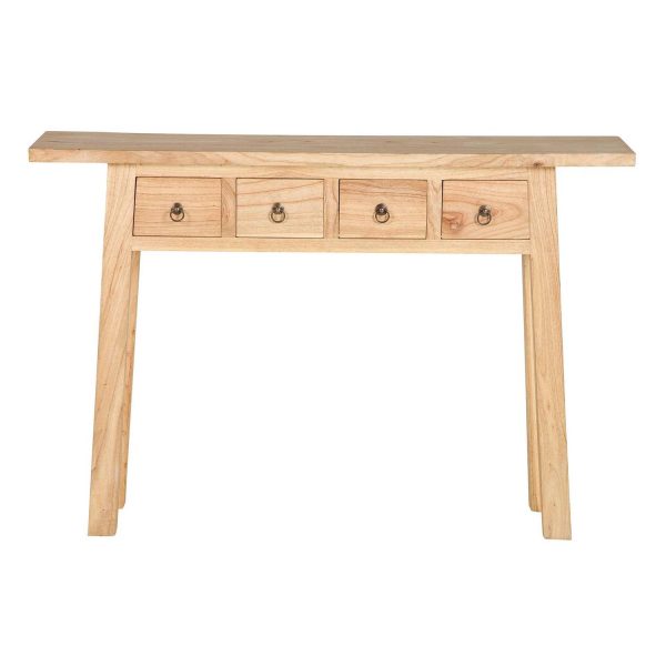 CONSOLA MADERA MINDI NATURAL 4 CAJONES 120x30x80CM - Imagen 3