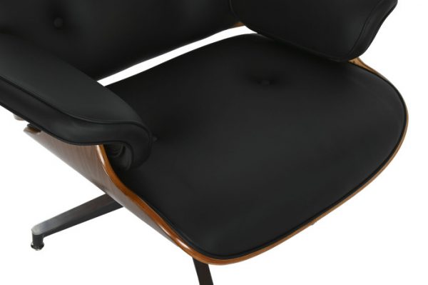 BUTACA SET 2 NOGAL PU 89X87X79 REPOSAPIES NEGRO - Imagen 4