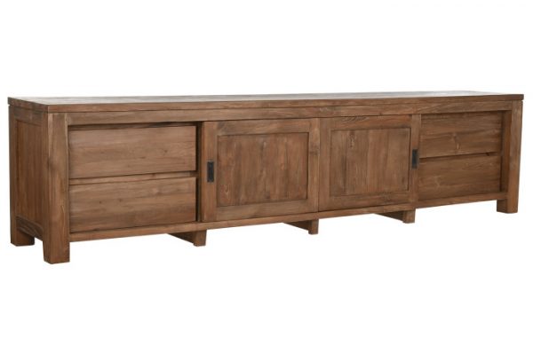 MUEBLE TV TECA RECICLADA 250X45X60 2 PURT 4 CAJ - Imagen 2