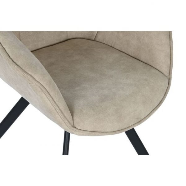 SILLA MICROFIBRA METAL 64X67X85 SIMIL PIEL BEIGE - Imagen 2