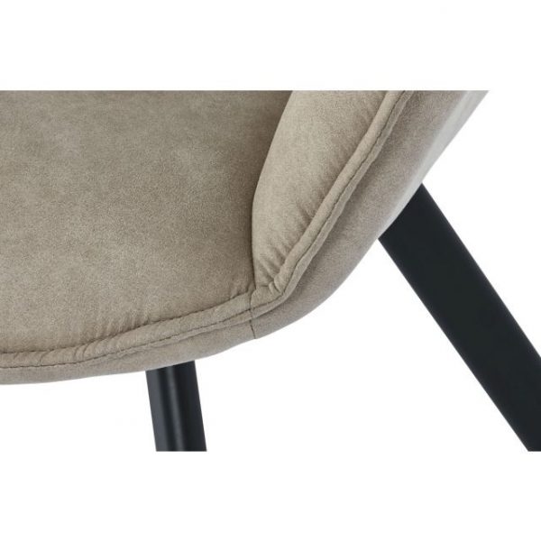 SILLA MICROFIBRA METAL 64X67X85 SIMIL PIEL BEIGE - Imagen 3