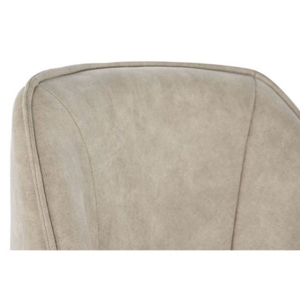 SILLA MICROFIBRA METAL 64X67X85 SIMIL PIEL BEIGE - Imagen 4