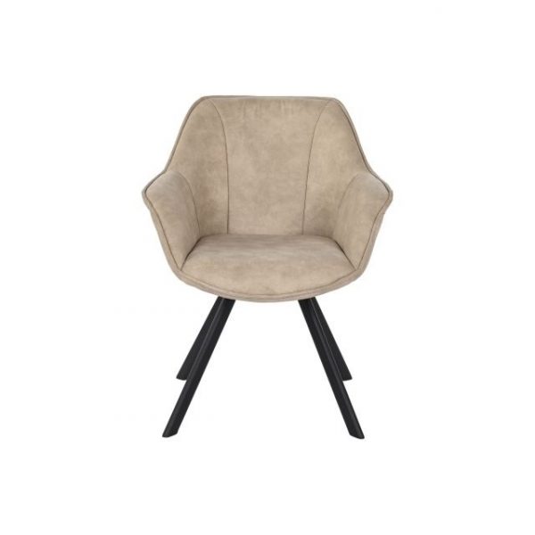 SILLA MICROFIBRA METAL 64X67X85 SIMIL PIEL BEIGE - Imagen 5