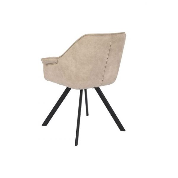 SILLA MICROFIBRA METAL 64X67X85 SIMIL PIEL BEIGE - Imagen 6