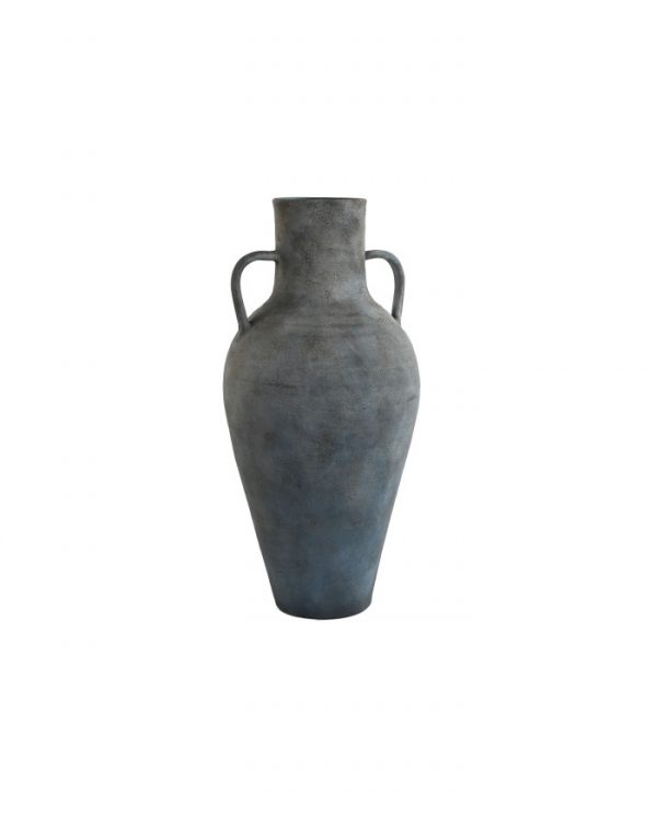 JARRON TERRACOTA 33X33X69 ENVEJECIDO GRIS