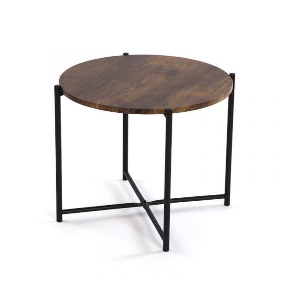 MESA AUXILIAR REDONDA MADERA 51x40 - Imagen 2