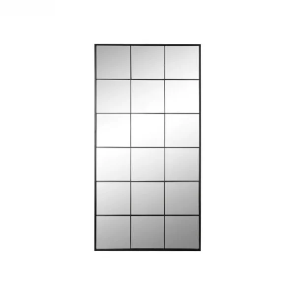ESPEJO HIERRO CRISTAL 90X2X180 VENTANA NEGRO