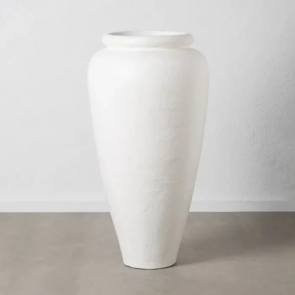 JARRÓN BLANCO FIBRA DE CEMENTO 62 X 62 X 120 CM - Imagen 2