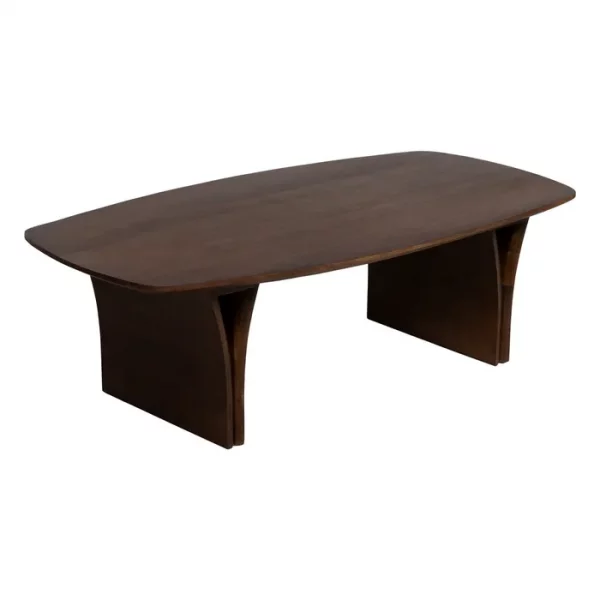 MESA CENTRO MARRÓN MADERA DE ACACIA 130 X 70 X 40 CM - Imagen 3