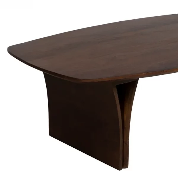MESA CENTRO MARRÓN MADERA DE ACACIA 130 X 70 X 40 CM - Imagen 7