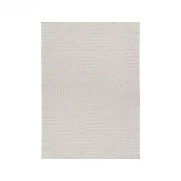 ALFOMBRA GEOMÉTRICO BEIGE VISCOSA 160 X 230 CM