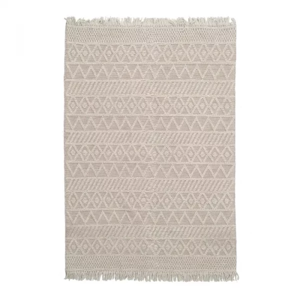 ALFOMBRA CREMA TEJIDO DECORACIÓN 200 X 300 CM