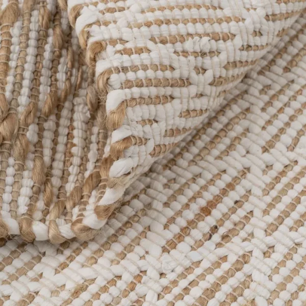 ALFOMBRA BLANCO-NATURAL YUTE-ALGODÓN 160 X 240 CM - Imagen 2