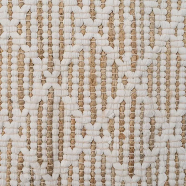 ALFOMBRA BLANCO-NATURAL YUTE-ALGODÓN 160 X 240 CM - Imagen 4
