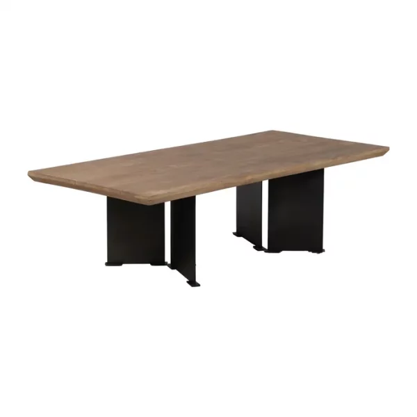 MESA CENTRO NATURAL MADERA-HIERRO SALÓN 150 X 70 X 43 CM - Imagen 2