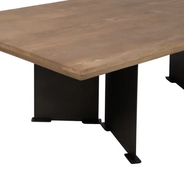 MESA CENTRO NATURAL MADERA-HIERRO SALÓN 150 X 70 X 43 CM - Imagen 5