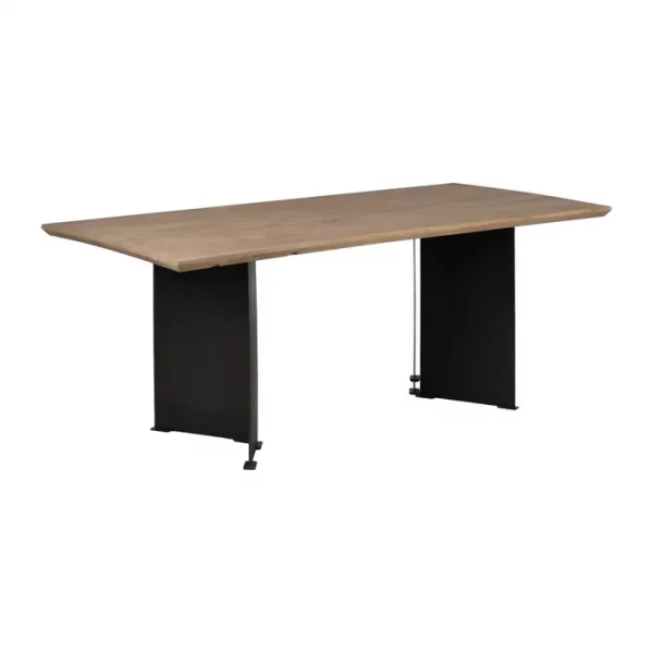 MESA COMEDOR NATURAL MADERA-HIERRO SALÓN 190 X 90 X 77 CM - Imagen 2