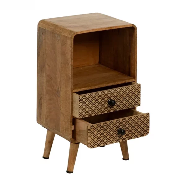 MESITA NATURAL MADERA DE MANGO 29,50 X 25,50 X 53 CM - Imagen 3