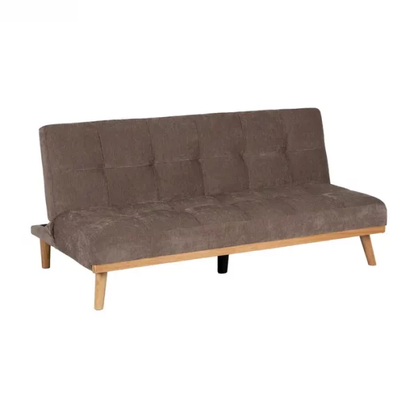 SOFÁ-CAMA TAUPE METAL-MADERA SALÓN 178 X 94 X 86 CM - Imagen 2