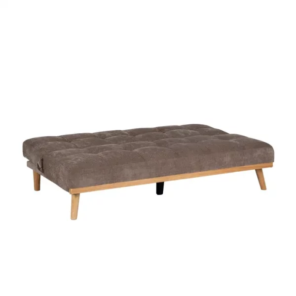 SOFÁ-CAMA TAUPE METAL-MADERA SALÓN 178 X 94 X 86 CM - Imagen 3