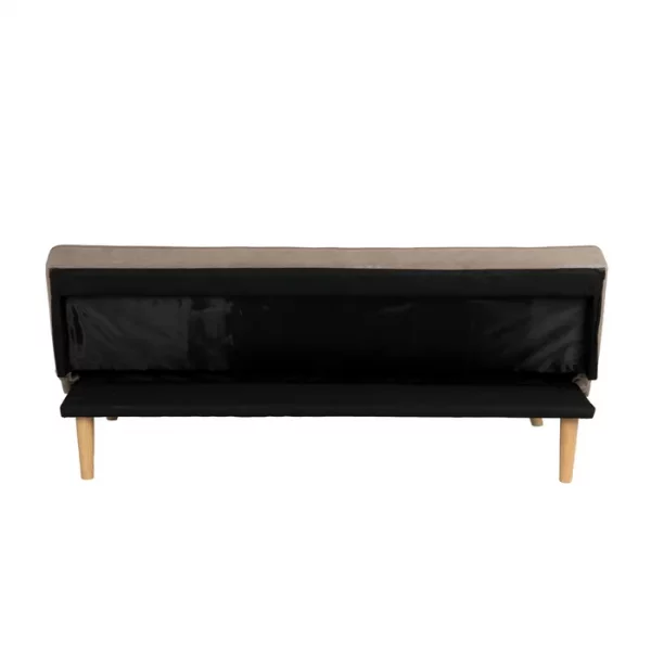 SOFÁ-CAMA BEIGE MADERA DECORACIÓN 175 X 84 X 73 CM - Imagen 5