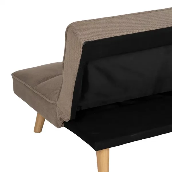 SOFÁ-CAMA BEIGE MADERA DECORACIÓN 175 X 84 X 73 CM - Imagen 12