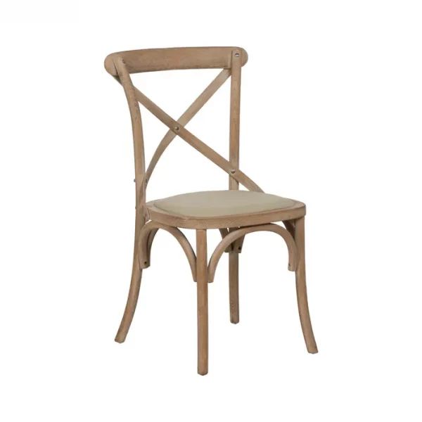 SILLA NATURAL-BEIGE TEJIDO-MADERA 44 X 42 X 88 CM - Imagen 2
