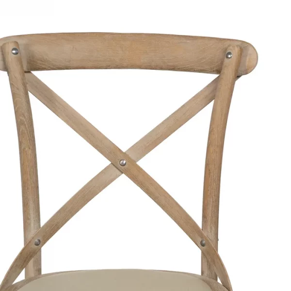 SILLA NATURAL-BEIGE TEJIDO-MADERA 44 X 42 X 88 CM - Imagen 5