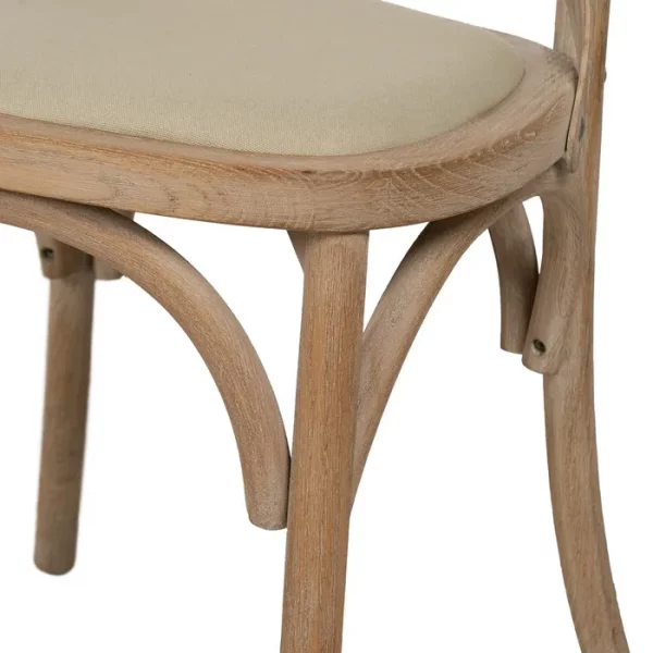 SILLA NATURAL-BEIGE TEJIDO-MADERA 44 X 42 X 88 CM - Imagen 8