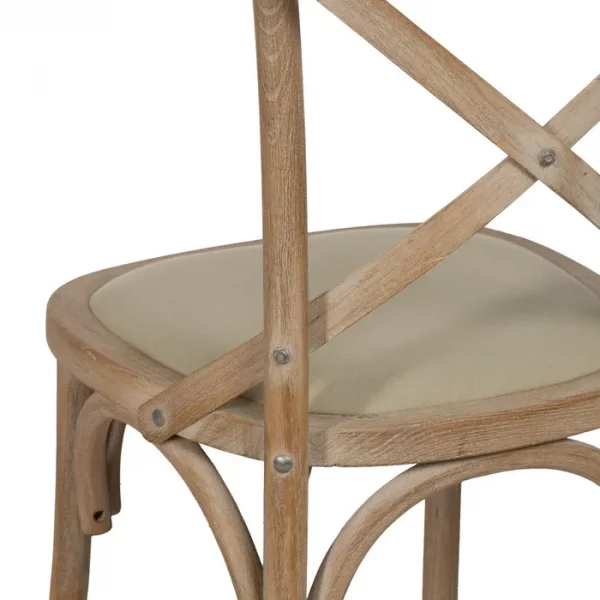 SILLA NATURAL-BEIGE TEJIDO-MADERA 44 X 42 X 88 CM - Imagen 11