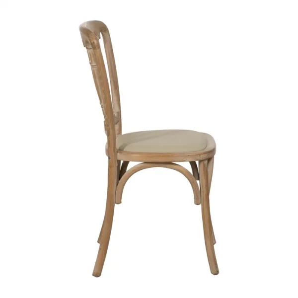 SILLA NATURAL-BEIGE TEJIDO-MADERA 45 X 46 X 92 CM - Imagen 3