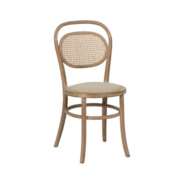 SILLA NATURAL-BEIGE TEJIDO-MADERA 41 X 41 X 89 CM - Imagen 2