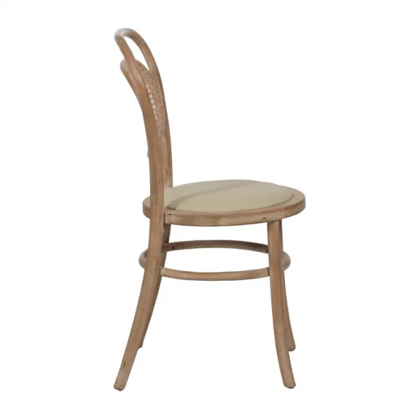 SILLA NATURAL-BEIGE TEJIDO-MADERA 41 X 41 X 89 CM - Imagen 3