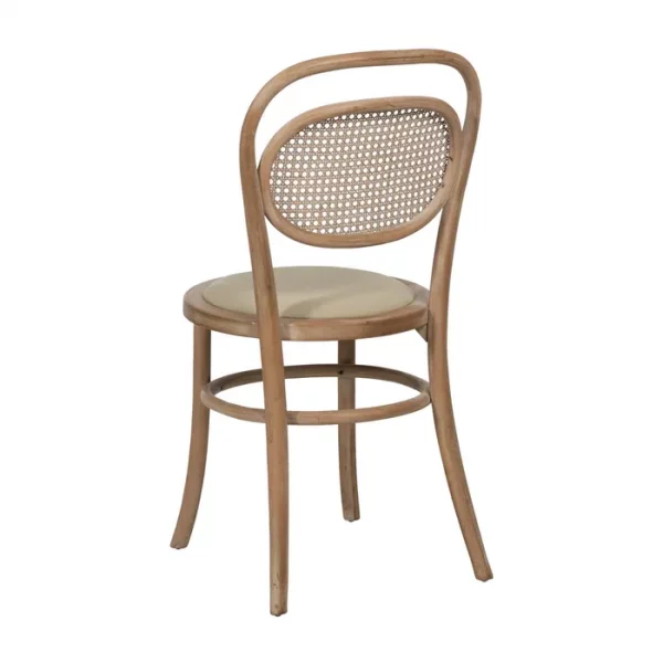 SILLA NATURAL-BEIGE TEJIDO-MADERA 41 X 41 X 89 CM - Imagen 4