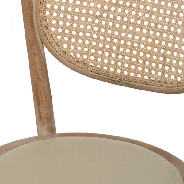 SILLA NATURAL-BEIGE TEJIDO-MADERA 41 X 41 X 89 CM - Imagen 6