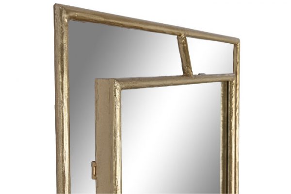 ESPEJO HIERRO CRISTAL 96X5X208 NIQUELADO DORADO - Imagen 2
