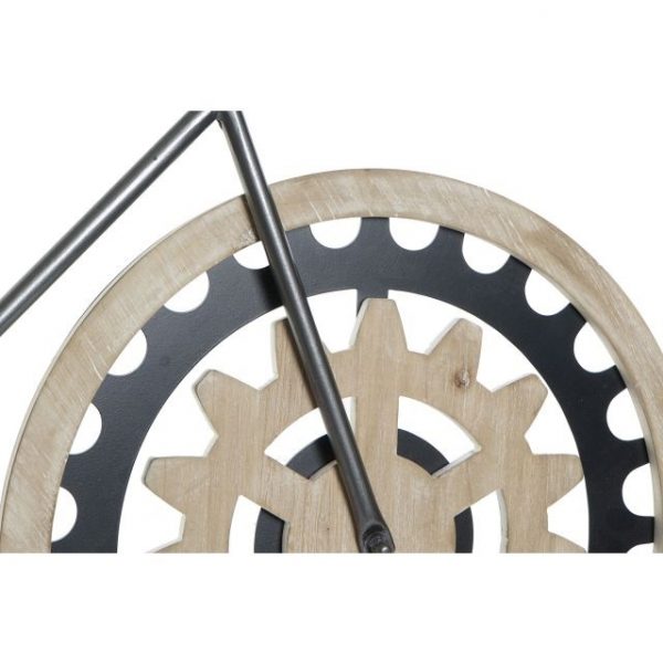RELOJ PARED METAL MDF 108X6,4X63,5 BICICLETA NEGRO - Imagen 3