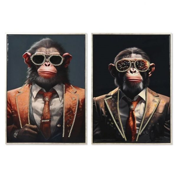 CUADRO LIENZO PS 52,5X3X72,5 CHIMPANZE 2 SURT.
