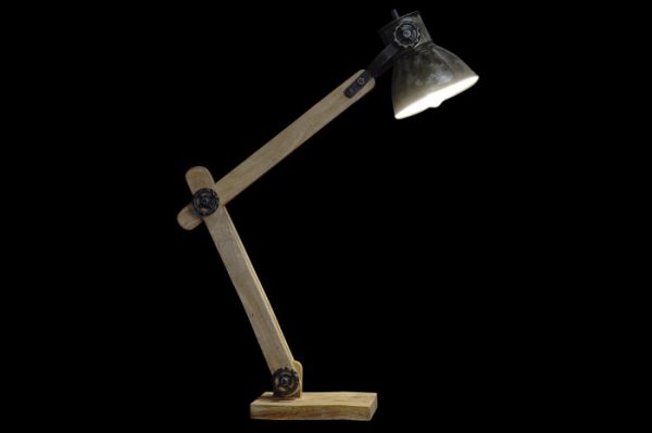 LAMPARA SOBREMESA MADERA METAL 17X50X80 NATURAL - Imagen 2