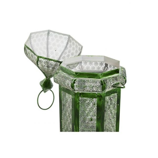 FAROLA SET 2 METAL 23X23X57 VERDE - Imagen 2
