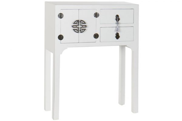 CONSOLA ABETO MDF 63X26X83 12,00 ORIENTAL BLANCO - Imagen 2