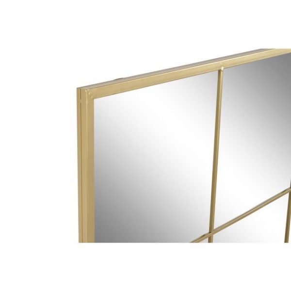 ESPEJO HIERRO CRISTAL 90X2X120 VENTANA DORADO - Imagen 2