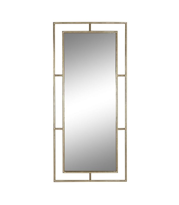 ESPEJO HIERRO CRISTAL 96X5X208 NIQUELADO DORADO