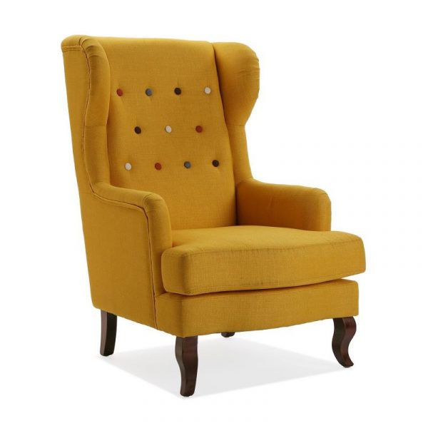 SILLON LISO MOSTAZA BUTTONS 68x62x103 - Imagen 2
