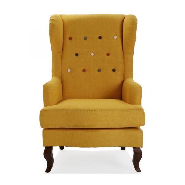 SILLON LISO MOSTAZA BUTTONS 68x62x103 - Imagen 3