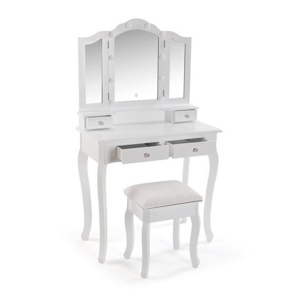 TOCADOR BLANCO MADERA 80X40X139 - Imagen 2