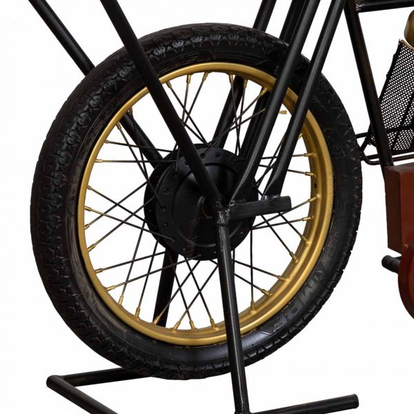 RECIBIDOR MOTO DE MADERA Y METAL 183X43X86CM - Imagen 4